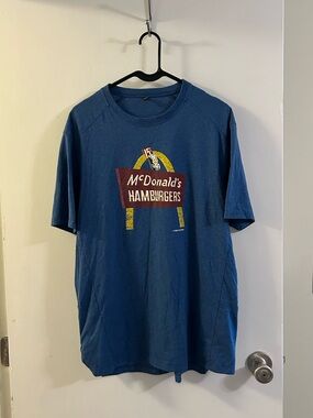 McDonald's Vintage Blue Hamburger Logo T-Shirt